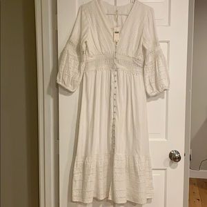 Anthropologie Ebba Eyelet Midi Dress